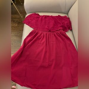 alice + olivia off shoulder light plum color dress